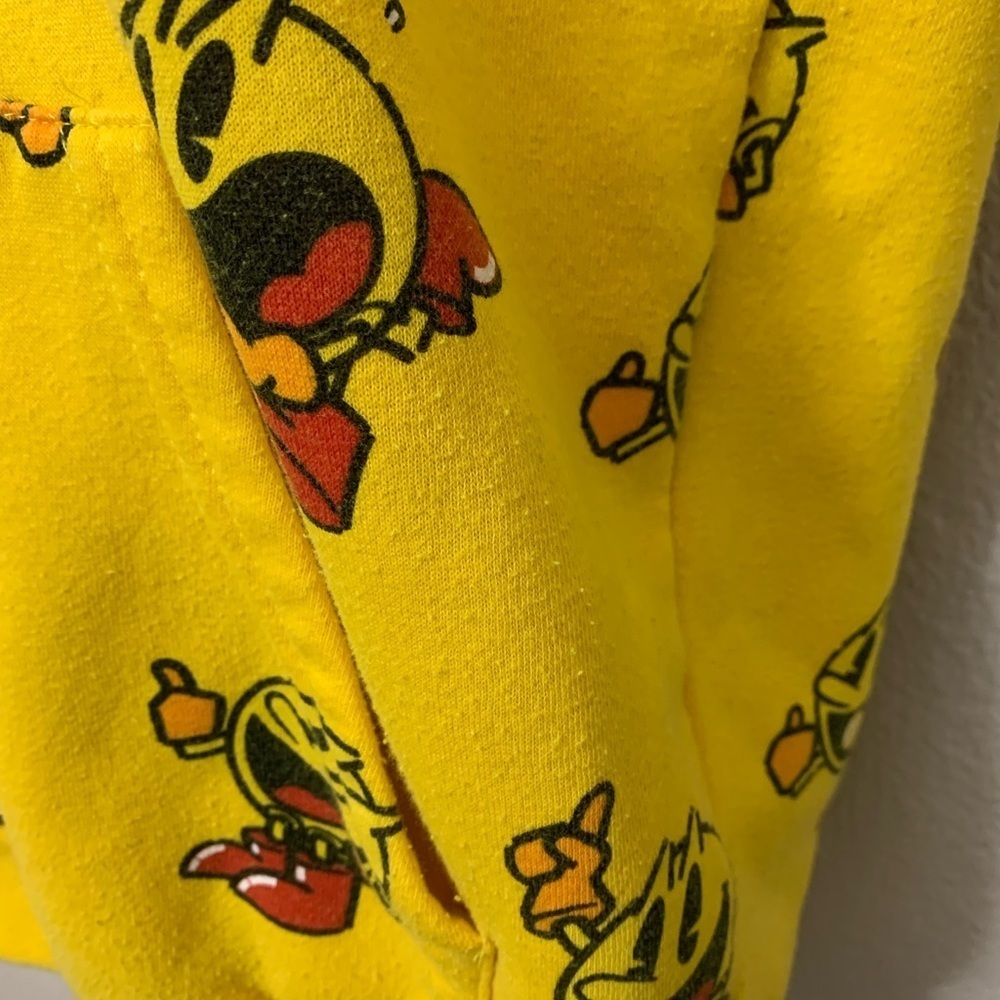 PAC-MAN Pull Over Logo Hoodie Sweatshirt All Over Print Adult Size S - Picture 8 of 13